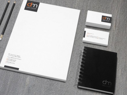 Delta Marcliff Letterhead and Business Card Close Up