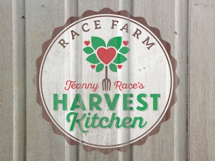 Race Farm Harvest Kitchen Logo on Wood Wall